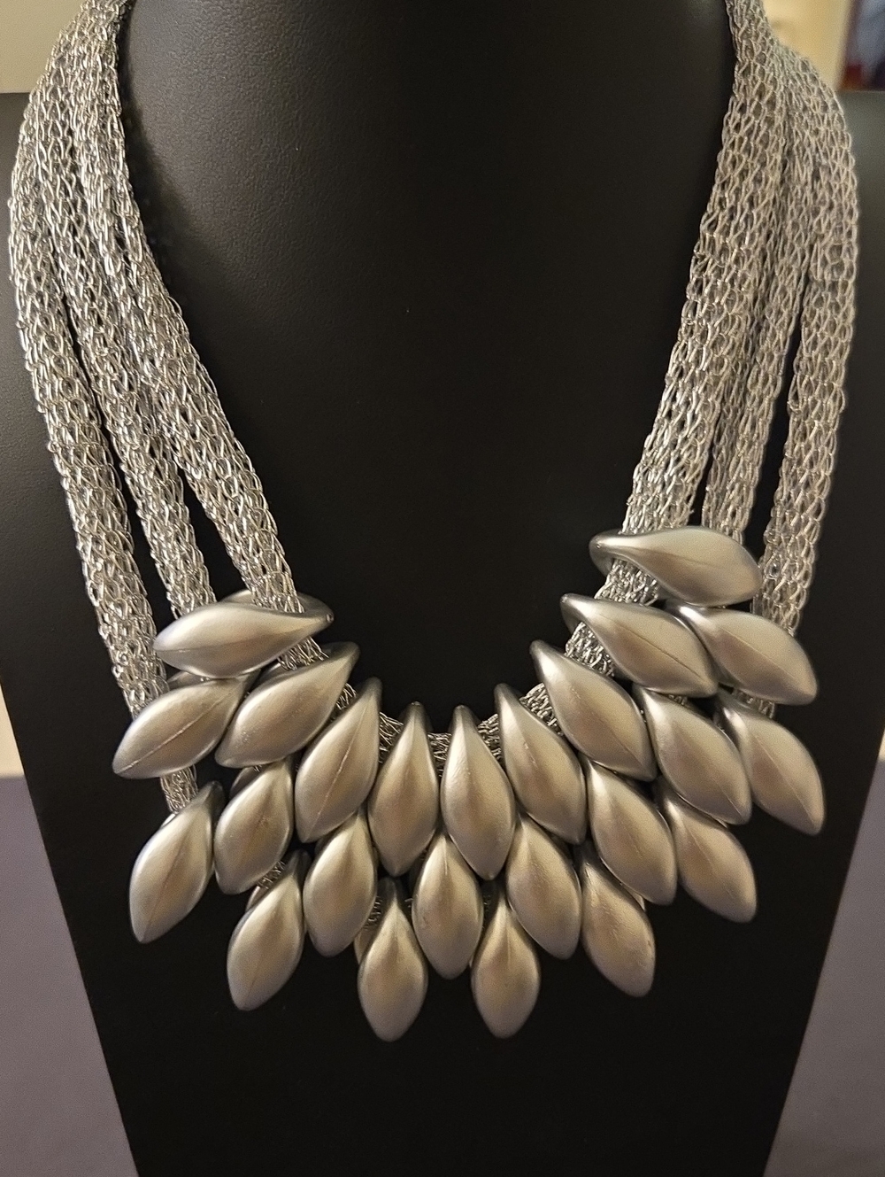 Silver Multi-Strand Statement Necklace